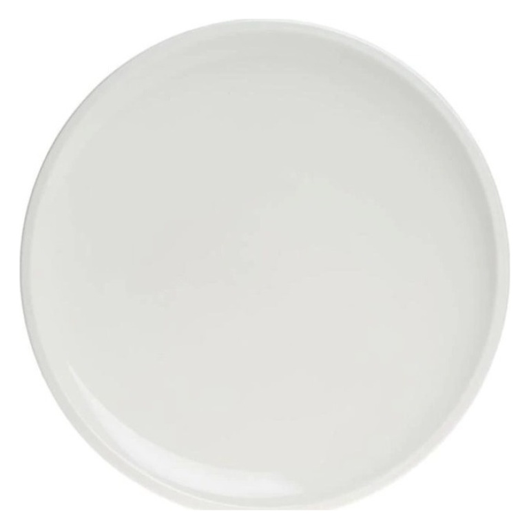 Plato Playo Porcelana Verbano 25 Cms Linea Recta Blanco Liso Bazar Maipu