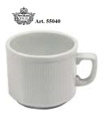 Taza Cafe C/leche Desayuno Porcelana Tsuji 550 Rayado