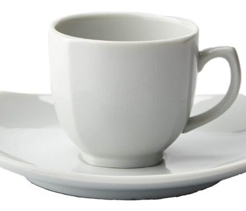 Taza Pocillo Cafe Y Plato Cuadrado Porcelana Tsuji L 2400