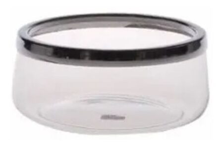 Ensaladera Vidrio Reforzado Pamela C/aro Acero 1,2 Lts 16cm