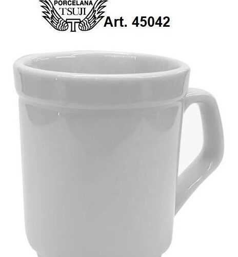 Taza Jarrito Cafe Americano Porcelana Tsuji 450 Blanca Recta