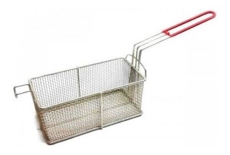 Canasto Freidora Rectangular 26x13 cm Malla Metal Reforzada