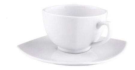 Juego Taza Te Y Plato Porcelana Tsuji Cuadrada Linea 2400