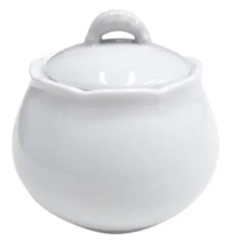 Azucarera Mesa Blanca Floreada con tapa Linea  1800