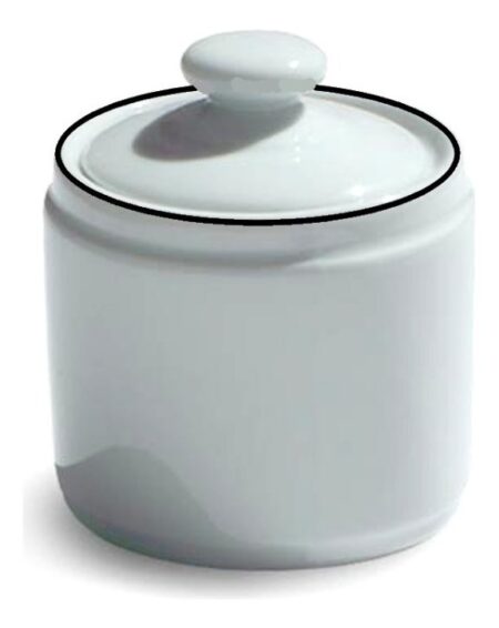 Azucarera Mesa Blanca Porcelana Tsuji C/ Borde Color 350cc