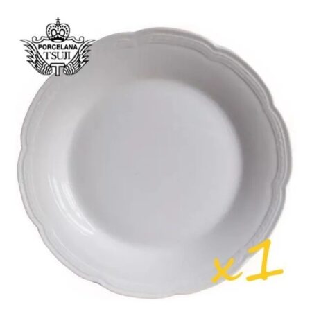 Plato Playo Porcelana 25 Cms Tsuji Linea 1800 Blanco