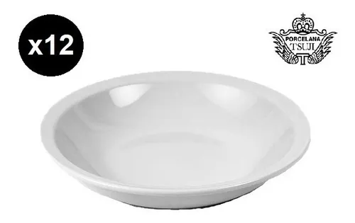 Juego Platos Hondos Porcelana Tsuji 21 Cms Linea 450 Set X12
