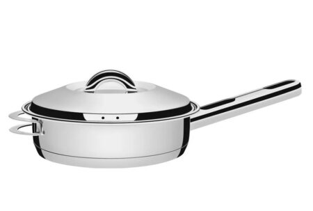 Sarten con tapa 28 cm Tramontina Solar acero inoxidable triple fondo