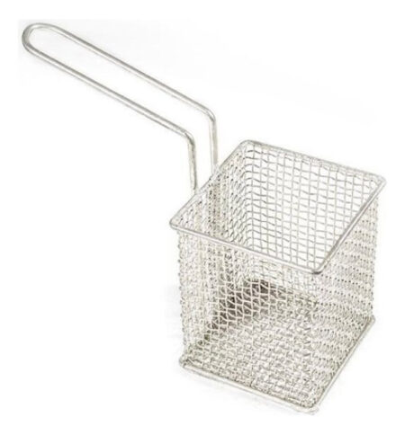 Canasto Freidor Gastronomico Cuadrado Alambre Esta?ado Chico