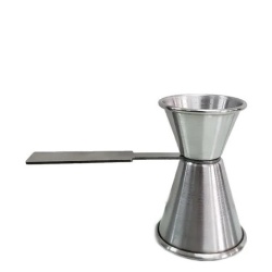 Jigger medidor de bebidas 1 y 2 Oz acero inox con mango