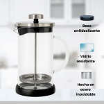 Cafetera De Embolo Prensa Francesa 1 Lts Vidrio y base polipropileno - Imagen 3