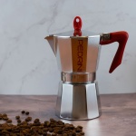 Cafetera Italiana Pedrini Moka aluminio 3 pocillos - Imagen 5