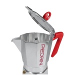 Cafetera Italiana Pedrini Moka aluminio 3 pocillos - Imagen 4