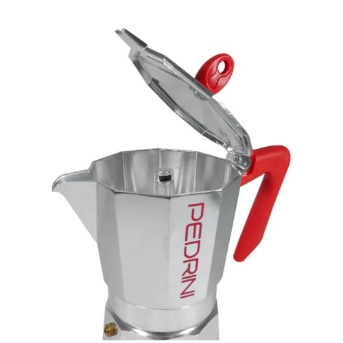 Cafetera Italiana Pedrini Moka aluminio 3 pocillos - Imagen 4