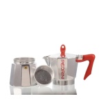Cafetera Italiana Pedrini Moka aluminio 3 pocillos - Imagen 6