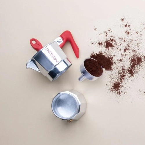 Cafetera Italiana Pedrini Moka aluminio 3 pocillos - Imagen 7