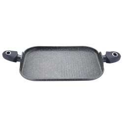Plancha bifera San Ignacio Stone Induccion Aluminio forjado 35.5x28.3 cm